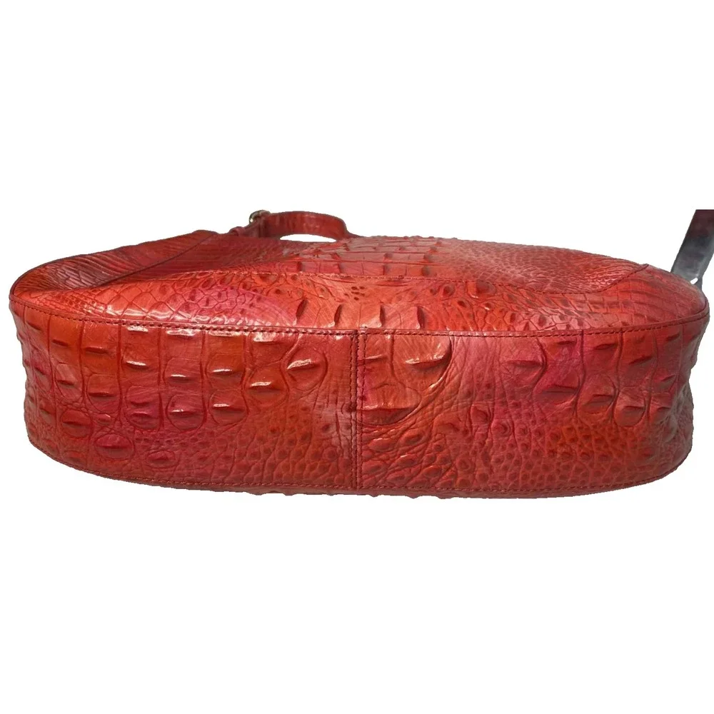 Brahmin color heat Johanna Melbourne shoulder bag croc leather hobo full zip‎